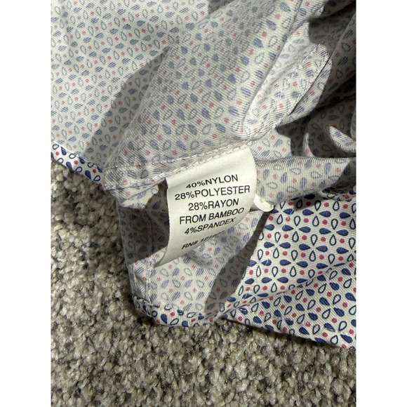 Johnnie O Prep Formance Short Sleeve Mens Medium Red White Blue Shirt - Picture 7 of 7